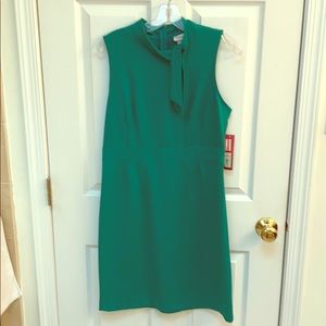 Kelly green cotton fitted dress